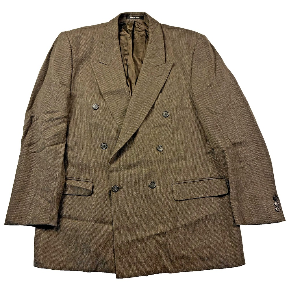 VTG Brown Whipcord DB Double Breasted Sport Coat 44R Bagir International